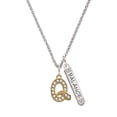 thumbnail image 1 of Delight Jewelry Goldtone Crystal Initial - Q - Silvertone Balance Bar Charm Necklace, 23", 1 of 4