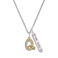 thumbnail image 1 of Delight Jewelry Goldtone Crystal Initial - Q - Silvertone Hope Anchors the Soul Bar Charm Necklace, 23", 1 of 4