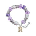 thumbnail image 1 of Delight Jewelry Goldtone Crystal Initial - R - Purple Butterfly Bead Charm Bracelet, 7"+1" Extender, 1 of 1