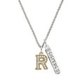 thumbnail image 1 of Delight Jewelry Goldtone Crystal Initial - R - Silvertone Sisters Best Friends Forever Bar Charm Necklace, 23", 1 of 4