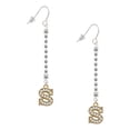 thumbnail image 1 of Delight Jewelry Goldtone Crystal Initial - S - Silver-tone Long Sparkle Dangle French Earrings, 1 of 4