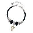 thumbnail image 1 of Delight Jewelry Goldtone Crystal Initial - V - Best Friend Celtic Knot Leather Bead Bracelet, 7"+2" Extender, 1 of 4