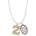 thumbnail image 1 of Delight Jewelry Goldtone Crystal Initial - Z - Best Mom Ever Charm Necklace, 1 of 4