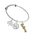 thumbnail image 1 of Delight Jewelry Goldtone Crystal Script ''Believe'' Silvertone Let Things Go Tree Charm Bangle Bracelet, 1 of 4