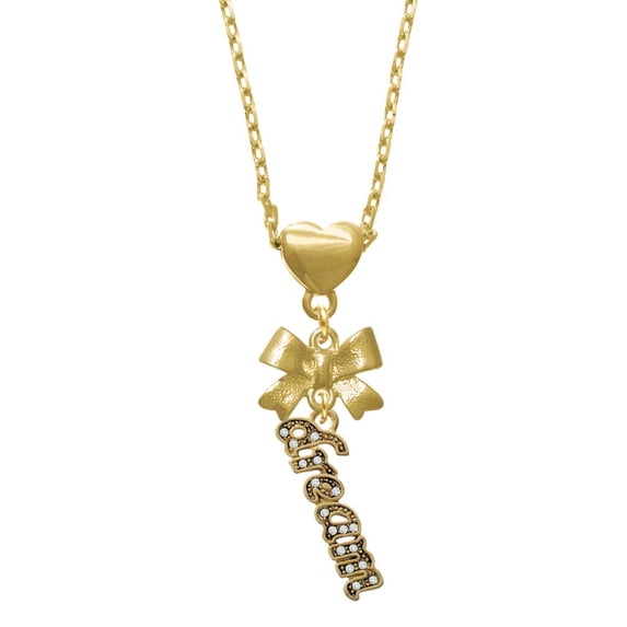 Delight Jewelry Goldtone Crystal Script ''Dream'' Gold tone Heart Necklace