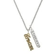 thumbnail image 1 of Delight Jewelry Goldtone Crystal Script ''Dream'' Silvertone Forever Bar Charm Necklace, 23", 1 of 4