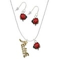 thumbnail image 1 of Delight Jewelry Goldtone Crystal Script ''Faith'' Red Lucky Ladybug Necklace and Dangle Earrings Set, 1 of 6