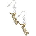 thumbnail image 1 of Delight Jewelry Goldtone Crystal Script ''Faith'' Silver tone Infinity French Earrings, 1 of 4