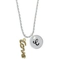 thumbnail image 1 of Delight Jewelry Goldtone Crystal Script ''Love'' Silvertone Script Initial Disc - C - Charm Necklace, 20"+3", 1 of 4