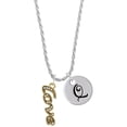 thumbnail image 1 of Delight Jewelry Goldtone Crystal Script ''Love'' Silvertone Script Initial Disc - Q - Charm Necklace, 20"+3", 1 of 4