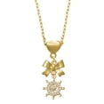 thumbnail image 1 of Delight Jewelry Goldtone Crystal Ship Wheel - Direction Gold tone Heart Necklace, 1 of 4