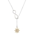 thumbnail image 1 of Delight Jewelry Goldtone Crystal Ship Wheel - Direction Silver tone Elegant Infinity Lariat Necklace, 1 of 4