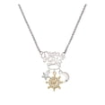 thumbnail image 1 of Delight Jewelry Goldtone Crystal Ship Wheel - Direction Silvertone Dream Big Pendant Necklace, 25", 1 of 4