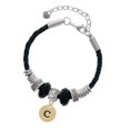 thumbnail image 1 of Delight Jewelry Goldtone Disc 1/2'' Initial - c - Big Sister Celtic Knot Leather Bead Bracelet, 7"+2" Extender, 1 of 4