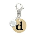 thumbnail image 1 of Delight Jewelry Goldtone Disc 1/2'' Initial - d - - Silvertone Clip on Charm with Clear Crystal Drop, 1 of 4