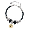 thumbnail image 1 of Delight Jewelry Goldtone Disc 1/2'' Initial - e - Aunt Celtic Knot Leather Bead Bracelet, 7"+2" Extender, 1 of 4