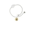 thumbnail image 1 of Delight Jewelry Goldtone Disc 1/2'' Initial - g - - Silvertone Leaf Delicate Bracelet, 6.25+1.75", 1 of 4