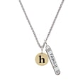 thumbnail image 1 of Delight Jewelry Goldtone Disc 1/2'' Initial - h - Silvertone Family Bar Charm Necklace, 23", 1 of 1