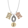 thumbnail image 1 of Delight Jewelry Goldtone Disc 1/2'' Initial - j - Multi-Colored Crystal Mom Charm Necklace, 1 of 5