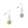 thumbnail image 1 of Delight Jewelry Goldtone Disc 1/2'' Initial - j - Silvertone Leaf French Earrings, 1 of 5