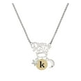 thumbnail image 1 of Delight Jewelry Goldtone Disc 1/2'' Initial - k - Silvertone Dream Big Pendant Necklace, 25", 1 of 4