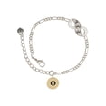 thumbnail image 1 of Delight Jewelry Goldtone Disc 1/2'' Initial - o - Silver-tone Paw Infinity Link Chain Bracelet, 6"+2" Extender, 1 of 3