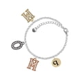 thumbnail image 1 of Delight Jewelry Goldtone Disc 1/2'' Initial - q - Multi-Colored Crystal Mom Charm Bracelet, 1 of 1