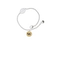 thumbnail image 1 of Delight Jewelry Goldtone Disc 1/2'' Initial - w - - Silvertone Leaf Delicate Bracelet, 6.25+1.75", 1 of 4
