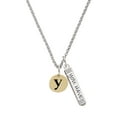 thumbnail image 1 of Delight Jewelry Goldtone Disc 1/2'' Initial - y - Silvertone Live the Life You Have Imagined Bar Charm Necklace, 23", 1 of 4