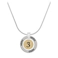thumbnail image 1 of Delight Jewelry Goldtone Disc 1/2'' Number - 3 - Hero Ring Charm Necklace, 18", 1 of 4