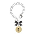 thumbnail image 1 of Delight Jewelry Goldtone Disc 1/2'' Number - 4 - Silvertone Black Bow Charm Accessory for Tumblers and Thermal Cups, 1 of 4