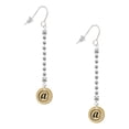 thumbnail image 1 of Delight Jewelry Goldtone Disc 1/2'' - Symbol - At Sign - @ - Silver-tone Long Sparkle Dangle French Earrings, 1 of 4