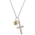 thumbnail image 1 of Delight Jewelry Goldtone Disc 1/2'' - Symbol - Dollar Sign - $ - I Set You Apart Engraved Cross Zoey Necklace, 28", 1 of 4
