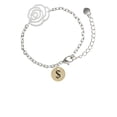 thumbnail image 1 of Delight Jewelry Goldtone Disc 1/2'' - Symbol - Dollar Sign - $ - Silver-tone Flower Link Chain Bracelet, 6.75"+2" Extender, 1 of 4