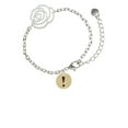 thumbnail image 1 of Delight Jewelry Goldtone Disc 1/2'' - Symbol - Exclamation Point - ! - Silver-tone Flower Link Chain Bracelet, 6.75"+2" Extender, 1 of 4