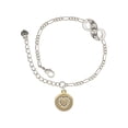 thumbnail image 1 of Delight Jewelry Goldtone Disc with Crystal Heart Silver-tone Paw Infinity Link Chain Bracelet, 6"+2" Extender, 1 of 3