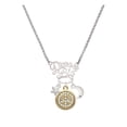 thumbnail image 1 of Delight Jewelry Goldtone Disc with Crystal Peace Sign Silvertone Dream Big Pendant Necklace, 25", 1 of 4