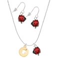 thumbnail image 1 of Delight Jewelry Goldtone Dog Head Silhouette Red Lucky Ladybug Necklace and Dangle Earrings Set, 1 of 6