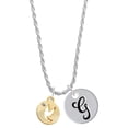 thumbnail image 1 of Delight Jewelry Goldtone Dove Disc Silvertone Script Initial Disc - G - Charm Necklace, 20"+3", 1 of 4