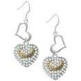 thumbnail image 1 of Delight Jewelry Goldtone 'Faith Rocks' on Clear Crystal Heart Open Heart French Earrings, 1 of 4