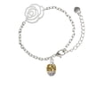 thumbnail image 1 of Delight Jewelry Goldtone Fancy Geometric Pattern Spinner Silver-tone Flower Link Chain Bracelet, 6.75"+2" Extender, 1 of 4