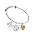 thumbnail image 1 of Delight Jewelry Goldtone Flat Pebbles Spinner Silvertone Let Things Go Tree Charm Bangle Bracelet, 1 of 4