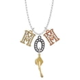 thumbnail image 1 of Delight Jewelry Goldtone Graduation Hat Multi-Colored Crystal Mom Charm Necklace, 1 of 5