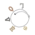 thumbnail image 1 of Delight Jewelry Goldtone Heart - Crystal Heartbeat Multi-Colored Crystal Love Charm Bracelet, 1 of 5