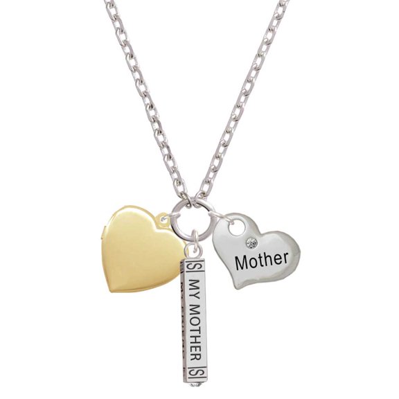Delight Jewelry Goldtone Heart Locket - Always My Mother Bar Zoe Necklace