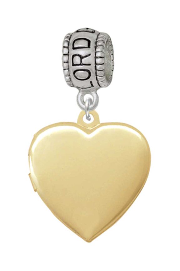 Goldtone Heart Locket - Lord Guide Me Charm Bead