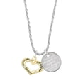thumbnail image 1 of Delight Jewelry Goldtone Heart with 3 AB Crystals - Stronger Braver Smarter She is Clothed in Stength and Dignity Charm Necklace, 20"+3", 1 of 4