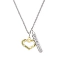 thumbnail image 1 of Delight Jewelry Goldtone Heart with 3 AB Crystals - Stronger Braver Smarter Silvertone Fearless Bar Charm Necklace, 23", 1 of 4