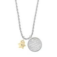 thumbnail image 1 of Delight Jewelry Goldtone Hexagram Star She is Clothed in Stength and Dignity Charm Necklace, 20"+3", 1 of 4
