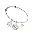 thumbnail image 1 of Delight Jewelry Goldtone Hexagram Star Silvertone Let Things Go Tree Charm Bangle Bracelet, 1 of 4